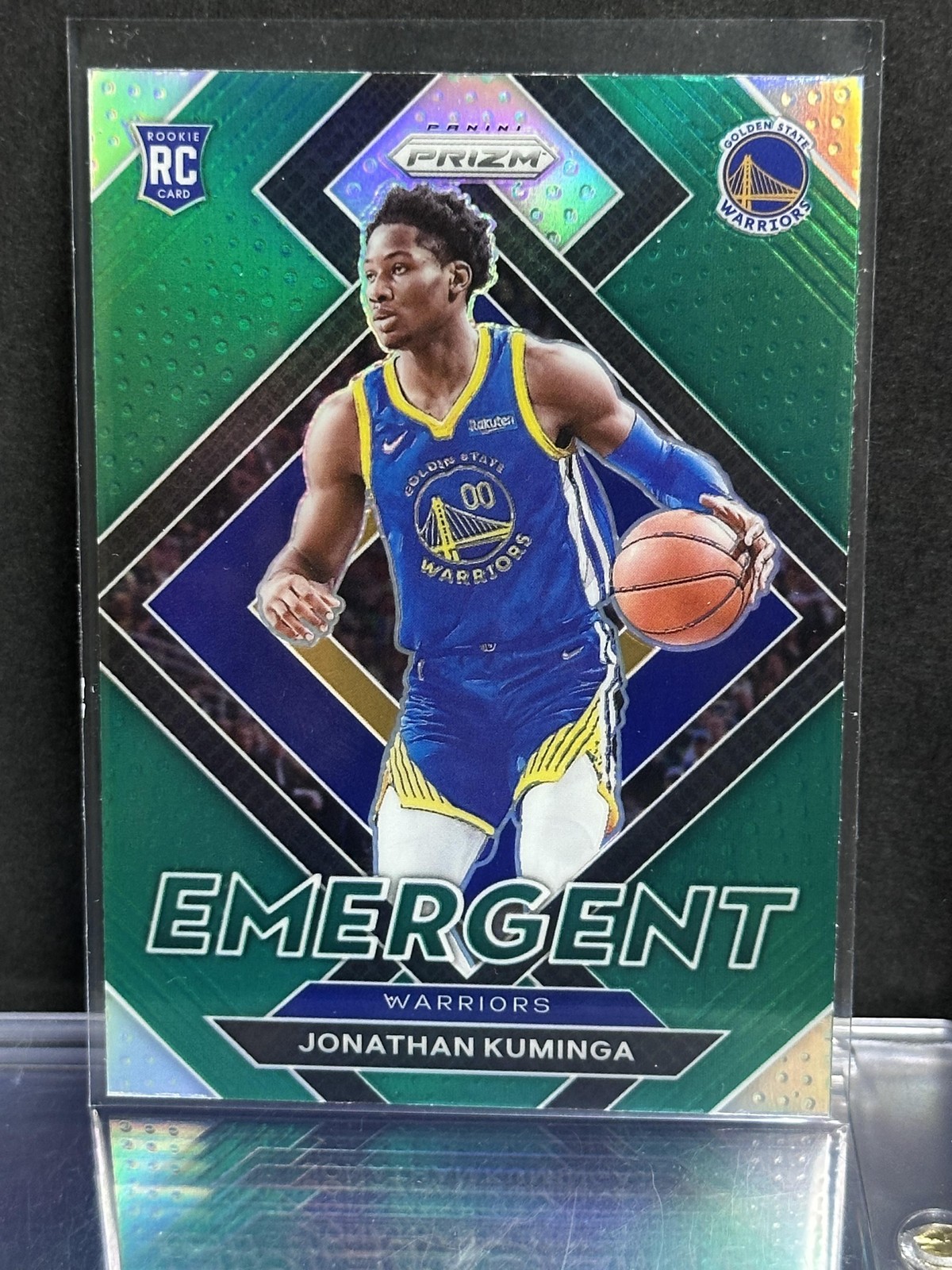 2021-22 Prizm #5 Jonathan Kuminga Emergent Prizms Green Golden State Warriors