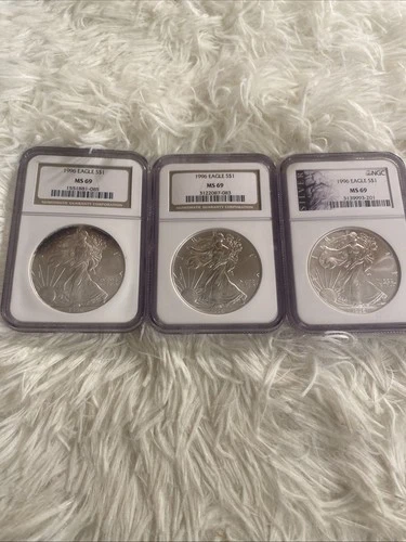 1996 American Silver Eagle .999 Fine 1oz NGC Grade MS69* RARE