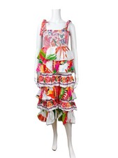 Farm Rio Mixed White Prints Layered Dress Size Medium