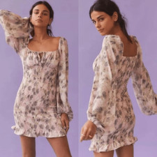 NEW urban outfitters kids the sky floral smocked balloon sleeve dress women’s M
