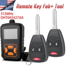 2 Remote Key Fob + Programming Tool for Jeep Compass Patriot Wrangler 2007-2017