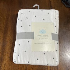 Target Cloud Island White Gray Stars Cotton Crib Sheet