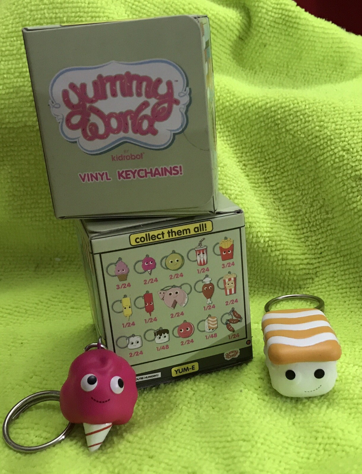 Kidrobot Yummy World Keychain Series Red Carpet Miso Sam and Connie Cotton Candy