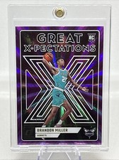 2023-24 Donruss Great X-Pectations Brandon Miller /99 Purple Holo Laser RC NM
