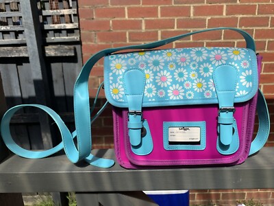 Smiggle Crossbody Strap Flap Closure with Snap Locks Striped Girls Handbag AF11