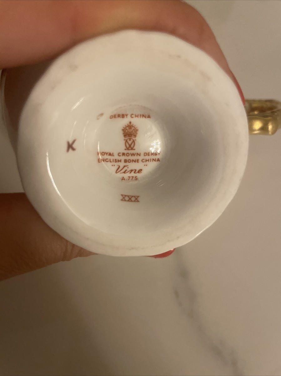 Antique Vintage Derby Royal Crown Derby English Bone China Vine