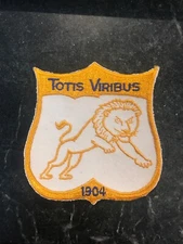 Totis Viribus Lion 1904 Patch Vtg 4” Rare Retro 80s With All One’s Might Hipster