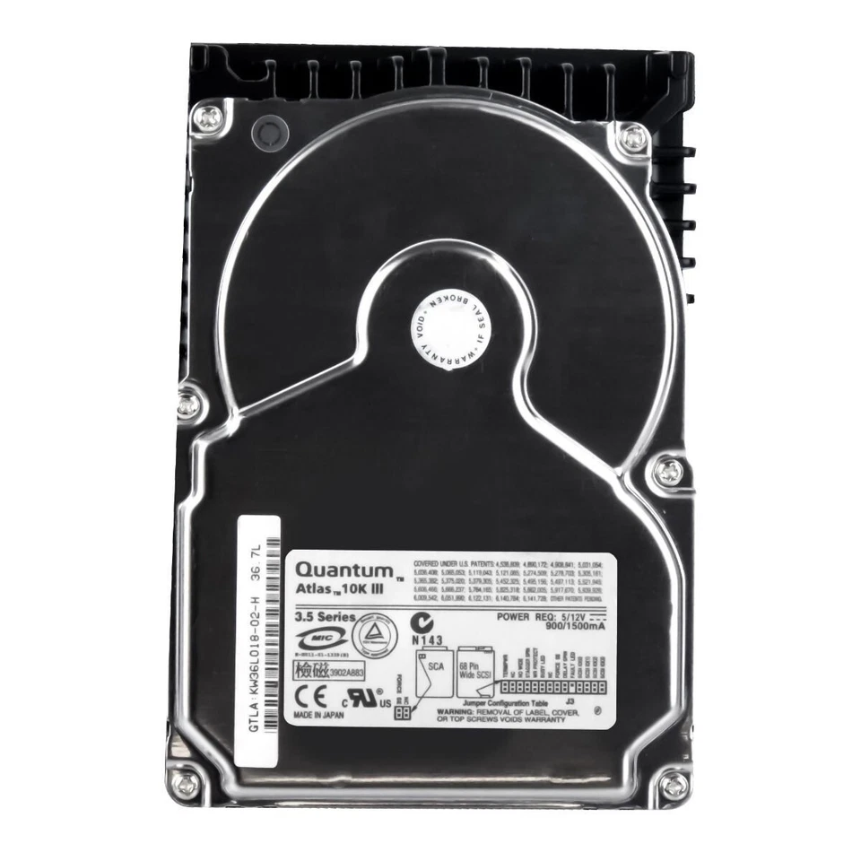 Hard Drive Quantum Atlas 10K III KW36L018 36GB 10000U/Min 8MB SCSI 3.5 " Inch - Image 3 of 3