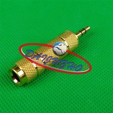 1Pcs Gold 3.5mm Stereo male plug to 6.35mm Stereo Female jack adapter