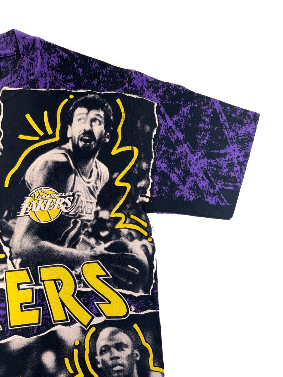 Los Angeles Lakers Vintage 1993 Salem Japan AOP T Shirt RARE Los Angeles Lakers Vintage 1993 Salem Japan AOP T Shirt RARE