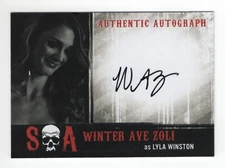 Sons of Anarchy seasons 6 & 7 autograph card WZ Winter Ave Zoli as Lyla
