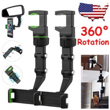 Universal 360 Rotation Adjustable Phone Holder Car Rearview Mirror Mount 2023