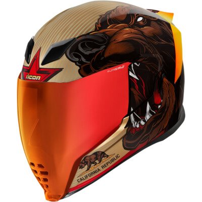 ICON AIRFLITE URSA MAJOR BEAR GOLD ACU DOT MOTORCYCLE CRASH HELMET