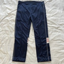 Vtg Mens Bonnie Sportswear Tracksuit Pants Size Large High Waist Stripes Blue