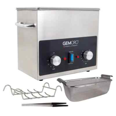GemOro 2-Quart Ultrasonic Jewelry Cleaner Heated Stainless Steel Per