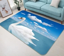 3D Noble White Swan AHO182016 Animal Non Slip Rug Mat Elegant Photo Carpet Romy