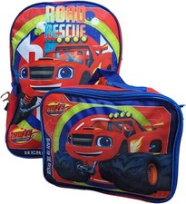 Blaze and the Monster Machines Truck School Backpack Book Bag Lunch Box SET 16"