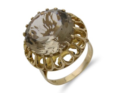 Women 10.98 ct Natural Topaz Ring 14k Solid Gold Ring Size 5