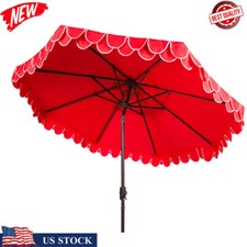 9' Market Auto Tilt Patio Umbrella Valance Durable Outdoor Machine Washable New