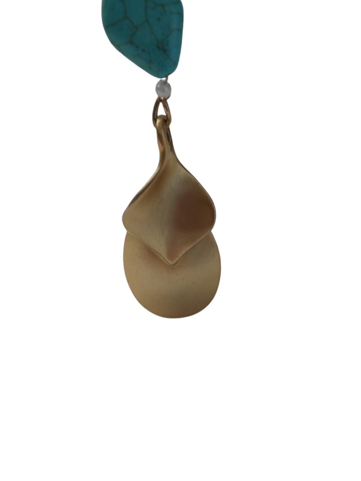 Vintage Express Turquoise Statement Necklace Gold… - image 3