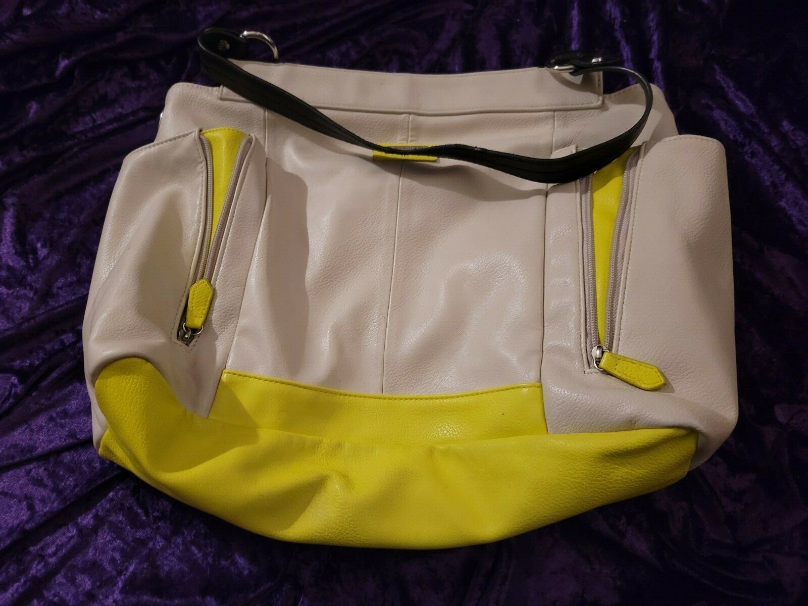 SHOULDER BAG Hand Shoulderbag by MICHE - 12x16 INCHES - Off-White/Tan & Yellow-image