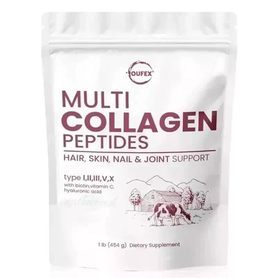 4 Pack 1 LB Multi Collagen Peptides Powder-Hydrolyzed Protein Peptides Free Ship