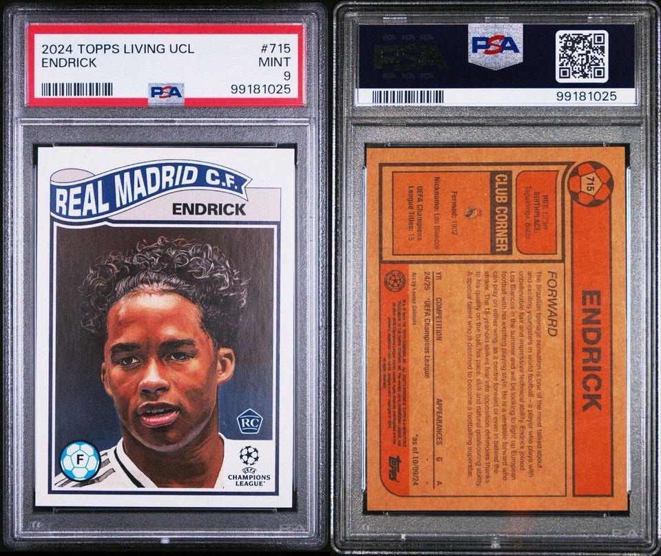 2024 Topps Living UCL Endrick Rookie Card RC #715 PSA 9 MINT | eBay