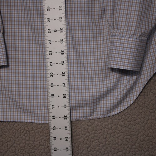 David Donahue Shirt Mens 16.5 34/35 Grid Check Regular Spread Collar - Picture 19 of 22