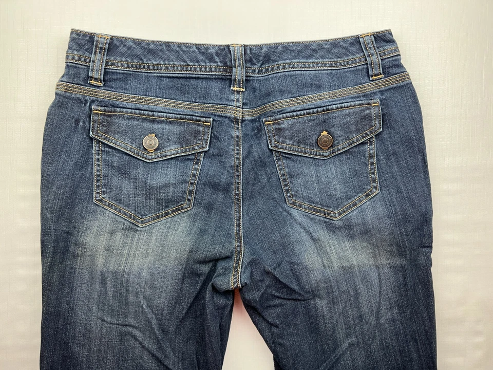 Бас женщин размер 6 прямые штанины синий джинсовой ткани джинсы клапан карман эластичной - Изображение 3 из 4