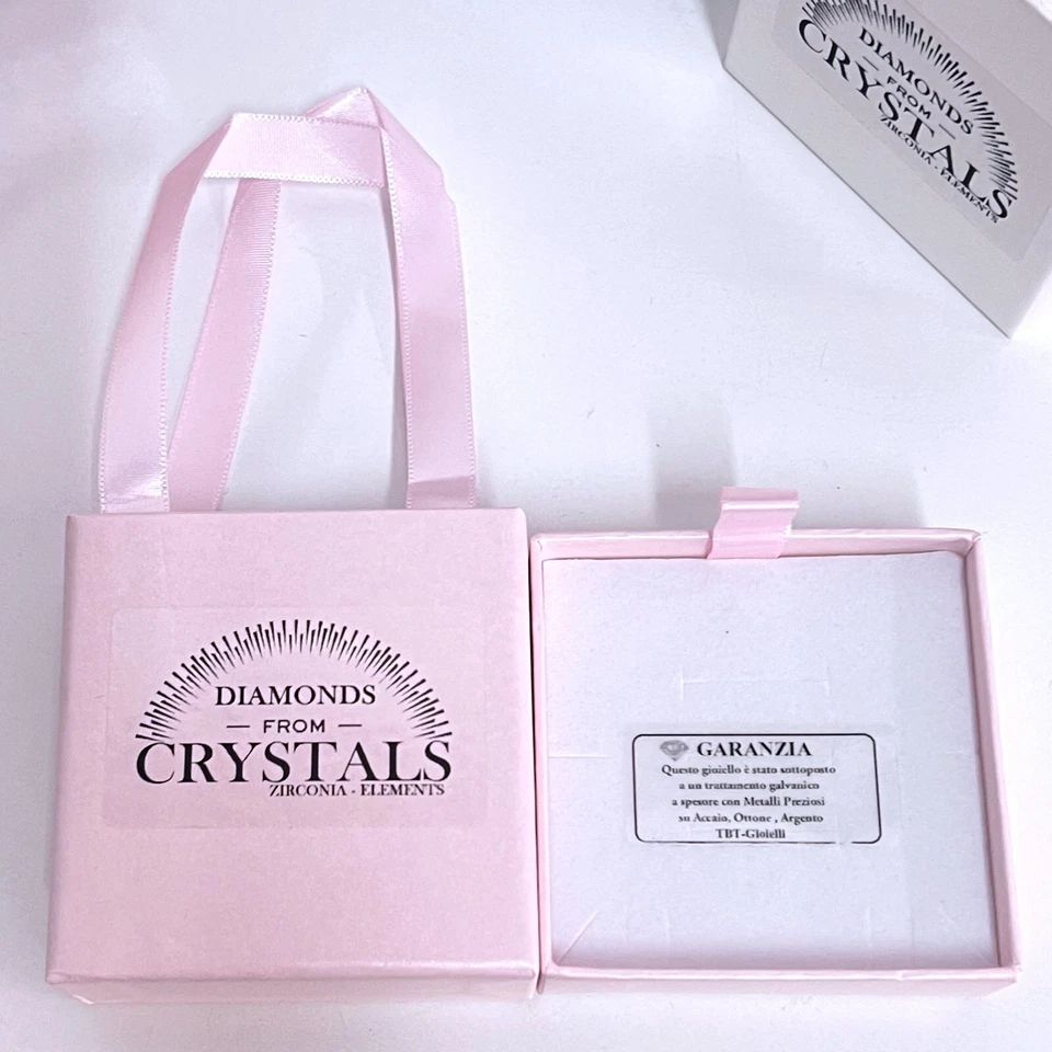 Collana Cuore Cristallo Infinito pl. oro Bianco 18k con Cristalli Zirconi - Immagine 4 di 4