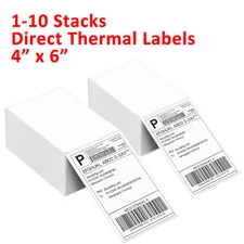 100-5000 4"x6" Fanfold Direct Thermal Shipping Labels for Zebra & Rollo Printer