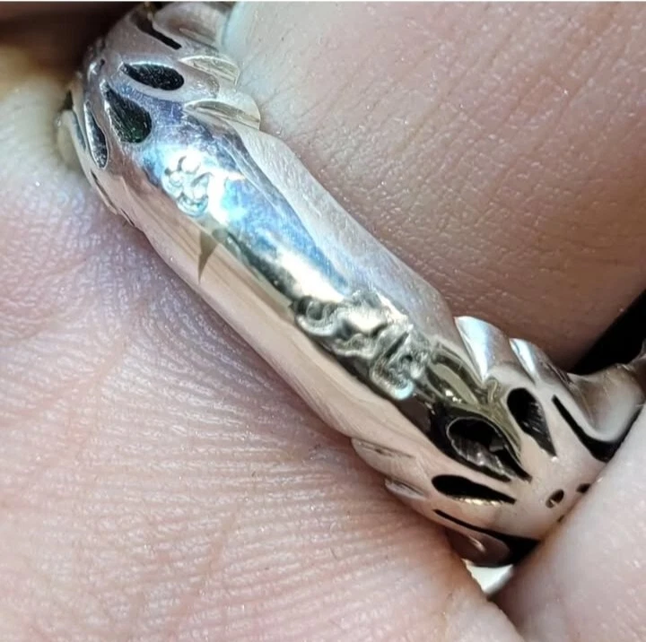 Anillo Turquesa Azul Oscuro Nishapuri Feroza Hecho a Mano Plata de Ley 925 Foto 3 de 3