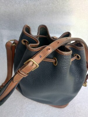 Dooney And Bourke Navy Blue Women\'s Bucket Bag Dooney & Bourke Saffiano Leather Drawstring Bucket Bag - QVC.com main image 2