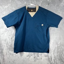 Carhartt Ripstop Men's 2-Pocket Utility Scrub Top Size Medium Navy Blue C15108