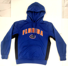 Florida Gators Sweatshirt w/Hood, Blue Pullover, Fleece Lining, L, Unisex