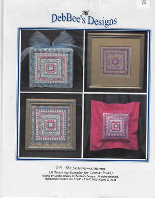 DebBee's Designs -The Seasons-Summer- A Teaching Sampler for canvas work -New