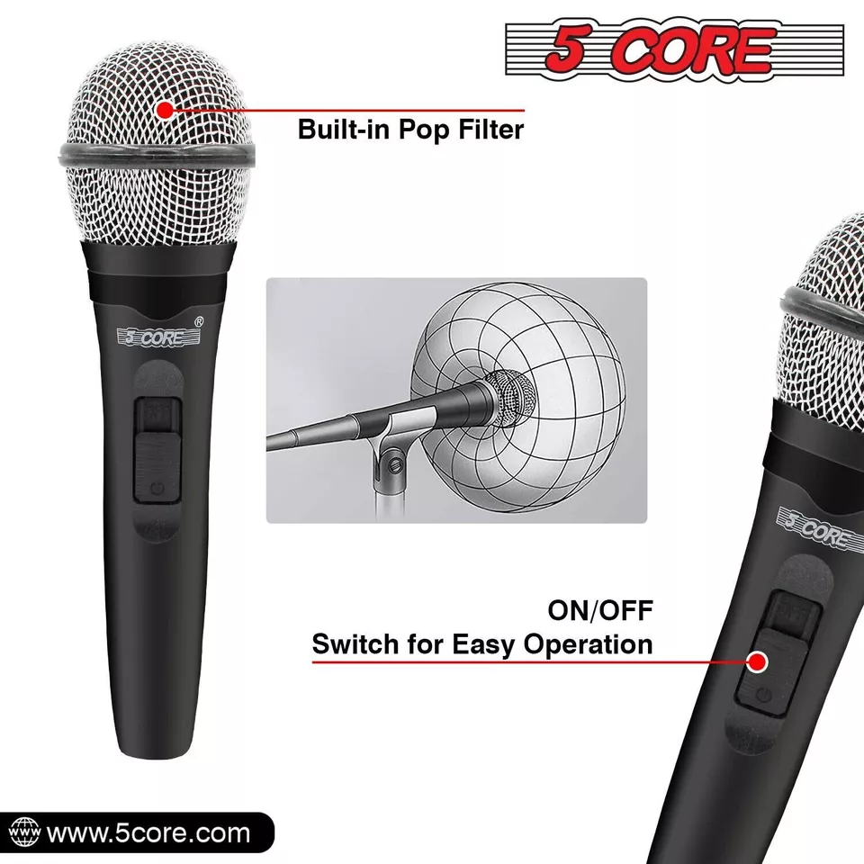 5Core XLR Microphone Dynamic Mic Karaoke Singing Studio Mics Handheld Microfono - Image 3 of 4