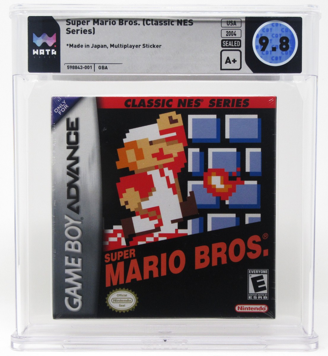 Super Mario Bros. Classic NES Series WATA 9.8 A+ Nintendo GBA