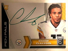 2020 Donruss Elite - Chase Claypool - #PP32 Pen Pals Rookie Auto Green Ink /10