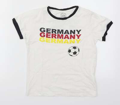 Cool Club Jungen weiß Baumwolle Basic T-Shirt Größe 8 Jahre Rundhalsausschnitt Pullover - Ger