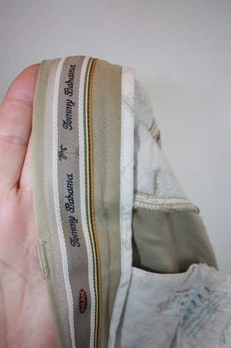 Vintage Tommy Bahamas beige 100% silk summer trousers W 38 L 26 mod casual - Picture 13 of 13