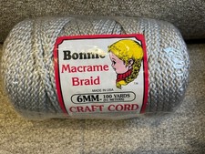 NEW Bonnie Macrame Braid Craft Cord 100 Yards Shadow Gray New in Package