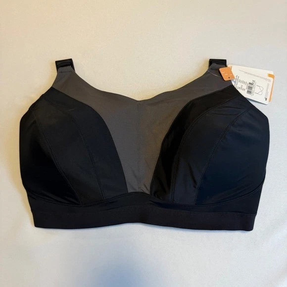 Sujetador deportivo negro Amoena soporte de alto impacto correas ajustables talla grande 42G Foto 2 de 4