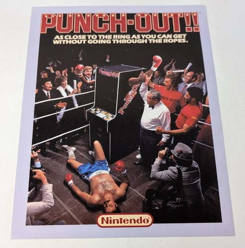 Vintage Nintendo CES E3 Promo Store Display Sign Punch-Out NES Arcade 80s Flyer