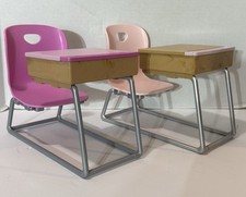 OUR GENERATION BY BATTAT DOLL SCHOOL DESK X2 PINK