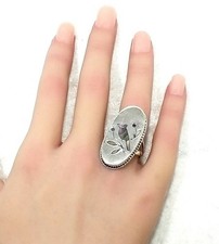 Taxco Mexican Sterling Silver 925 Abalone Inlay Ring 7.2 Grams Size-7.5