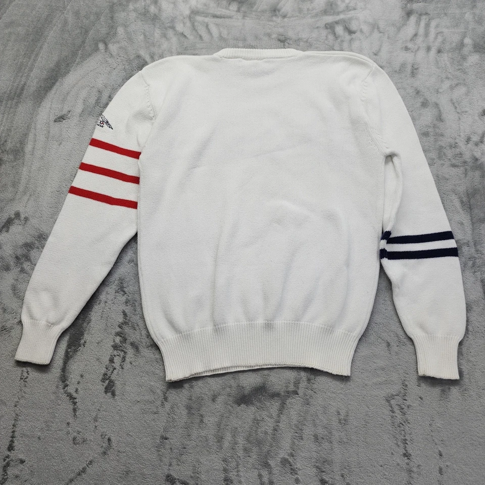 Suéter Vintage Antigua Cuello Redondo Talla L Blanco Algodón Safeco Clásico Golf Deportivo Foto 3 de 4