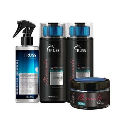 TRUSS Miracle Shampoo & Conditioner Set Bundle + Deluxe Prime & Miracle Mask