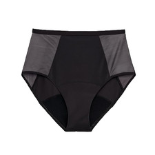 THINX Womens Period Underwear Hi-Waist Comfort-Stretch Menstrual Panties,Black,S