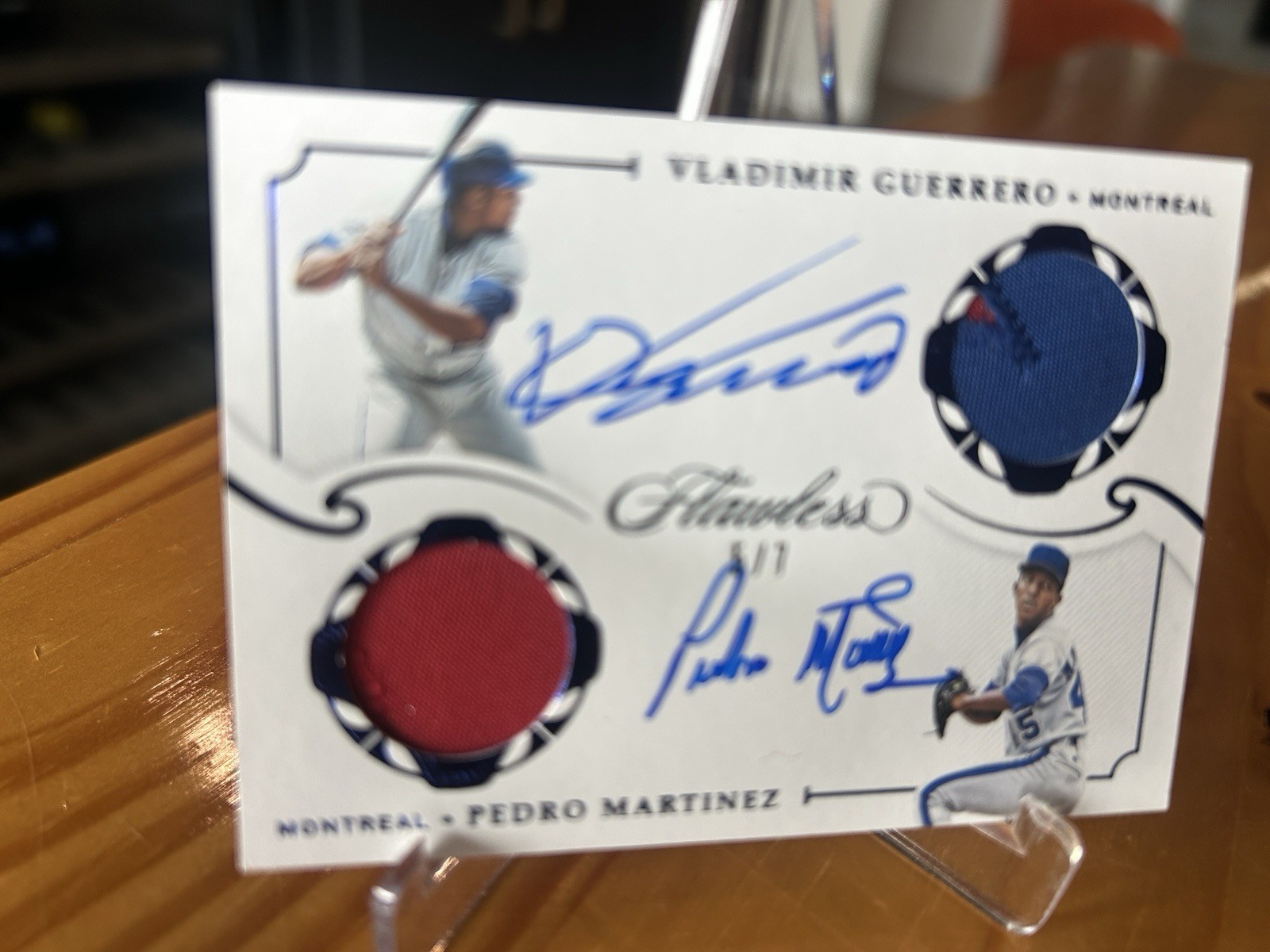 2019 Panini Flawless Pedro Martinez & Vladimir Guerrero Dual Auto /7 Relic view 6